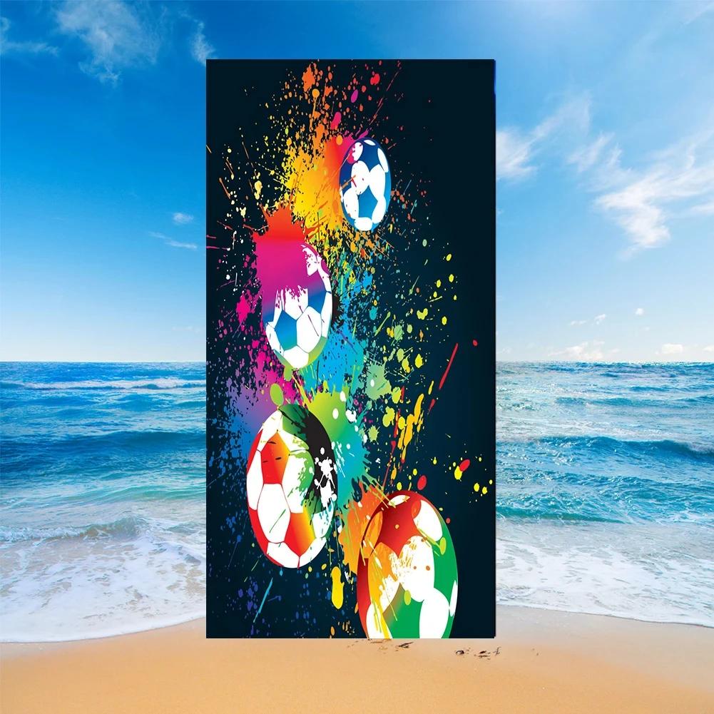 Football Beach Towel, Microfiber Bath Towel for Women Teen, Sand Free Quick Dry Yoga Sports Travel Towels Soft Swimming Cover