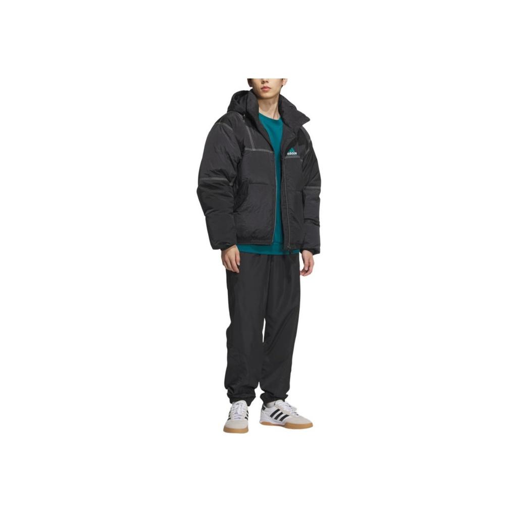 Adidas Equipment Series SS25 Loose Fit Hooded Warm Sports Duck Down Jacket Men Jacket Black KA7979