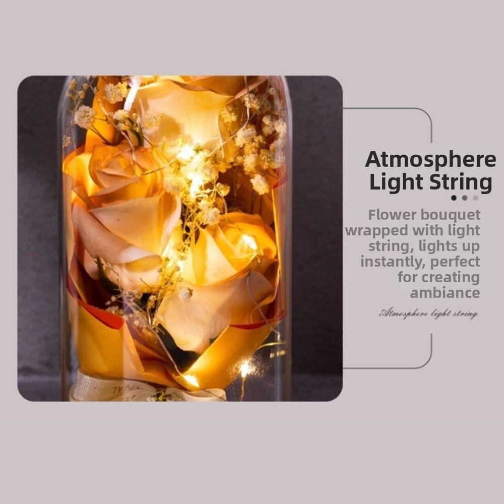 Luminous Artificial Rose Light Romantic LED Eternal Flower Rose Acrylic Cover Ornament  Home Decor