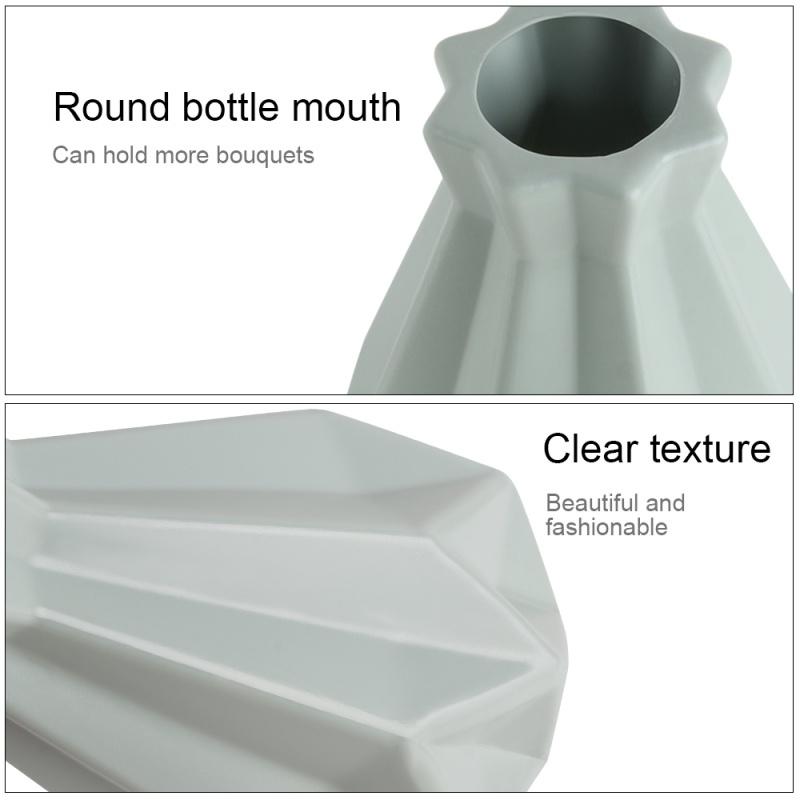 Origami Plastic Vase White Imitation Ceramic Flower Pot Flower Basket Flower Vase Home Decor (Flower Not Included)