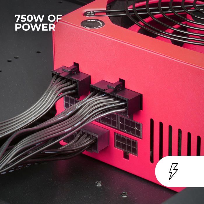 Alimentation Modulaire - MARS GAMING - MPVU750M - Rouge - Efficacité énergétique - Ultra-silencieux