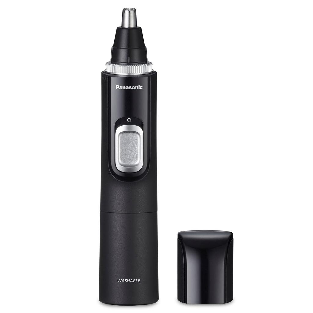 Panasonic Men's Ear and Nose Hair Trimmer with Vacuum Cleaning System, Wet/Dry, Hypoallergenic, High-Performance Dual-Edge Blade - ER-GN70-K, Black