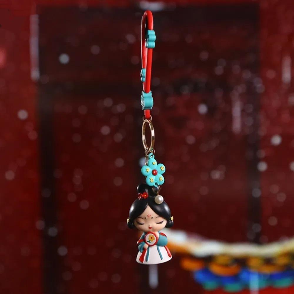 Silicone Rubber Cartoon Dolls Pendant Bag Hanging Car Key Ring Chinese Style Keychain  Gifts