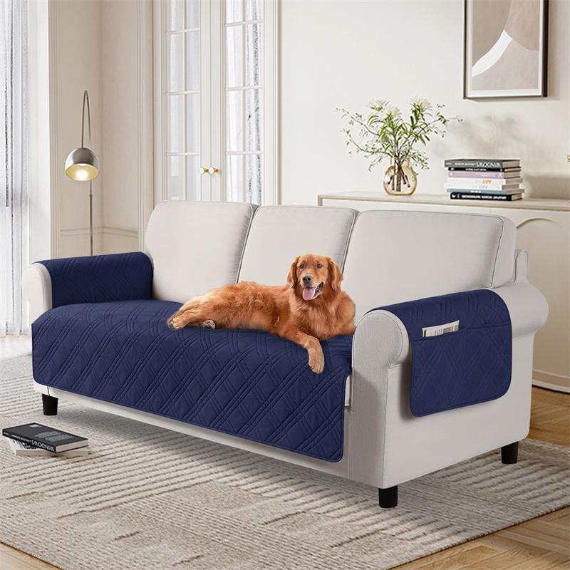 1/2/3/4 Seater Pets Kids Sofa Cover Mat Anti Cat Scratches Armchair Cover Non-Slip Anti-Dust Plaid Sofa Slipcovers Protectors