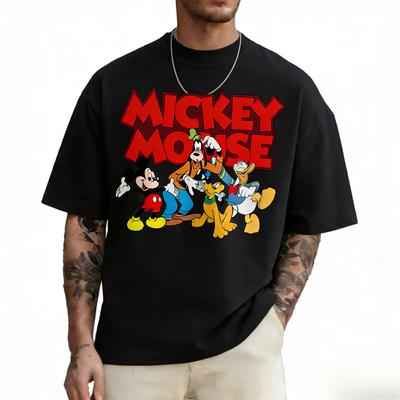 Disney Mickey and Friends Anime Printed Tshirt Summer Mens Womens Extra Large Fashion Casual Loose Parent Child Top CuteStyle