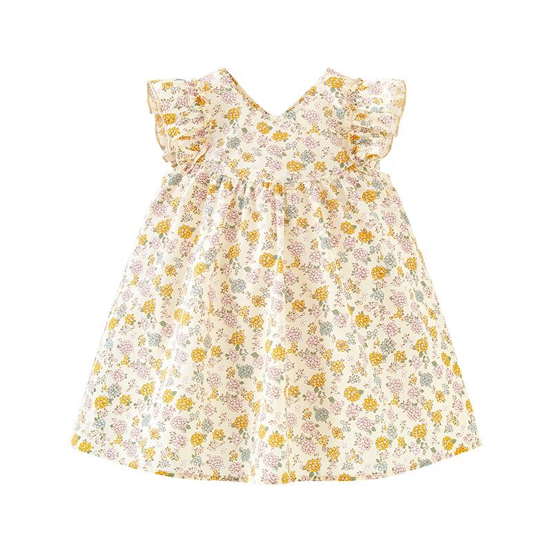 Mini Balabala Girls' Pure Cotton Floral A-line Dress