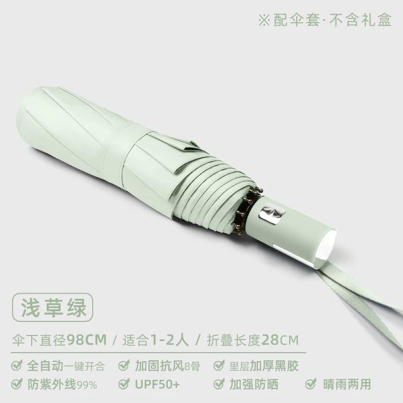 Fully Automatic, Extra-Large, Thickened, Reinforced, Storm-Resistant, Dual-Purpose Sun and Rain Umbrella, Uv Protection Sunshade Umbrella for Men and