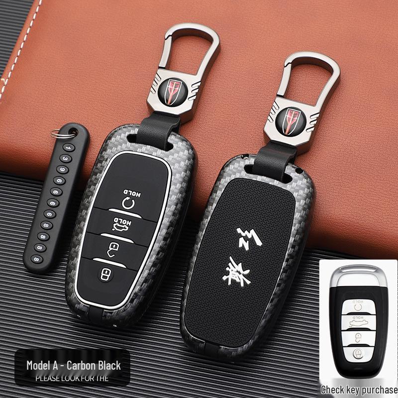 Hongqi Car Key Case - Stylish, Atmospheric Design with Buckle & Personalized Decoration