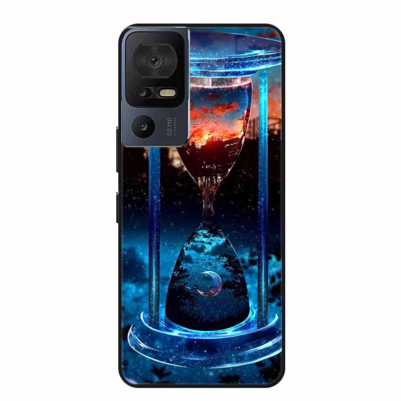 Für TCL 40 SE Handyhülle 40SE Hülle Schwarzes Silikon Weiche Rückseite Hülle Für TCL 40 SE Hülle Funda Für TCL40SE Capa 6.75" Schale
