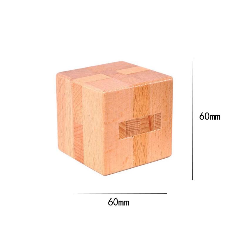 Kids Brain Teaser Puzzle Cube Wooden Assembly and Disentanglement Unlock Interlocking IQ Test Logic Challenge Educational Toys