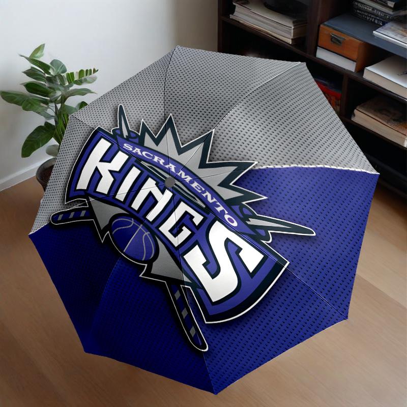 Sacramento Basketball Logo Umbrella 8-Frame for Travel, Camping, Casual Lightweight Portable Umbrella, Essential for Every Family Holidays Gift