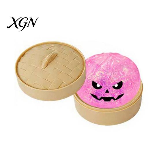 Soft TPR Decompression Cake Halloween Bun Squeeze Stress Ball, Slow Rising Toy with Steamer, Creative Gifts for Sensory Fidget Cute Ghost Faces,