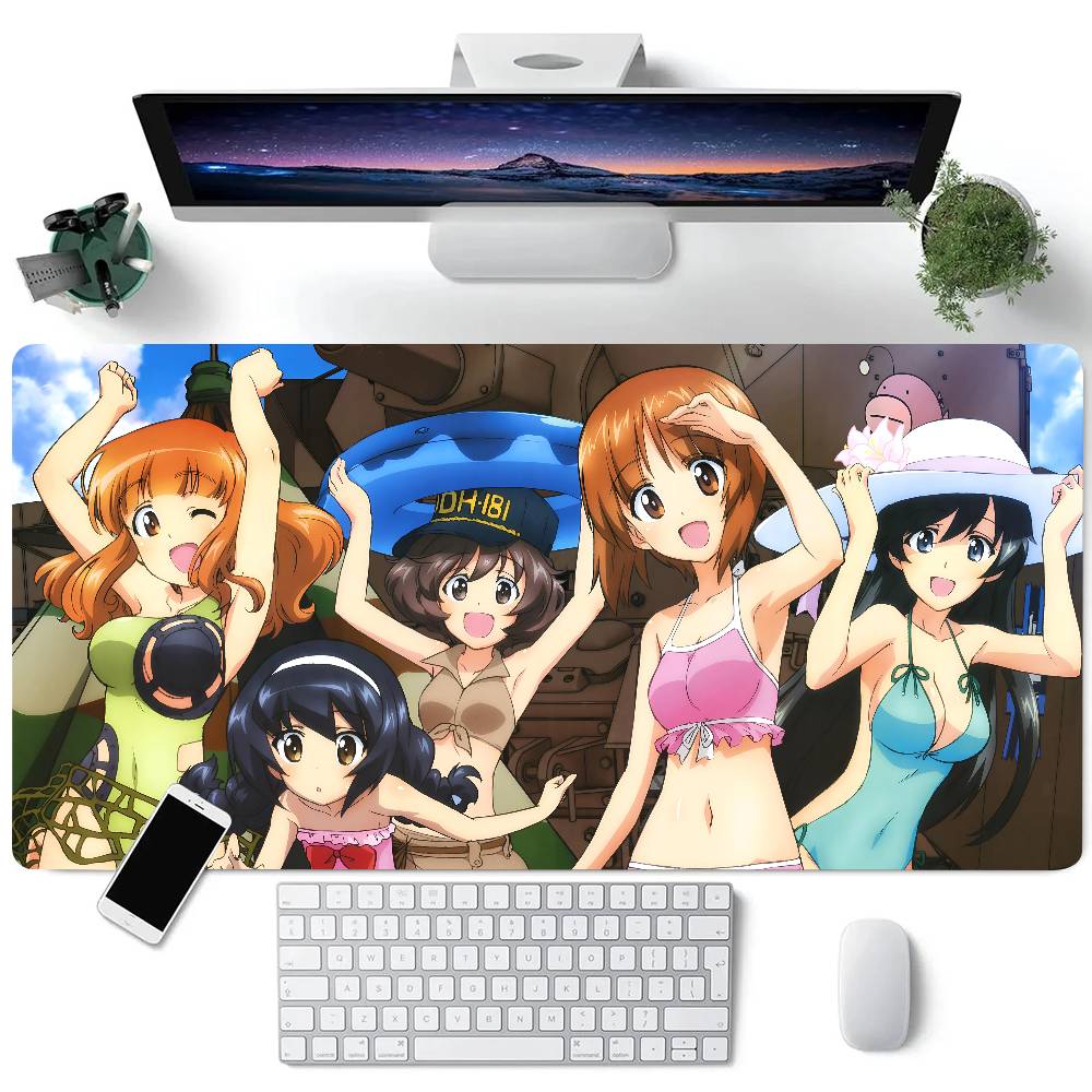 Classic Anime Girls Und Panzer Mousepad Large Keyboard Desk Mat Gaming Mouse Pad LockEdge Non-slip Mat