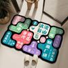 Diatom Mud Floor Mat Cartoon Creative Text Bathroom Door Floor Mat Household Wear-Resistant Non-Slip Bathroom Door Floor Mat