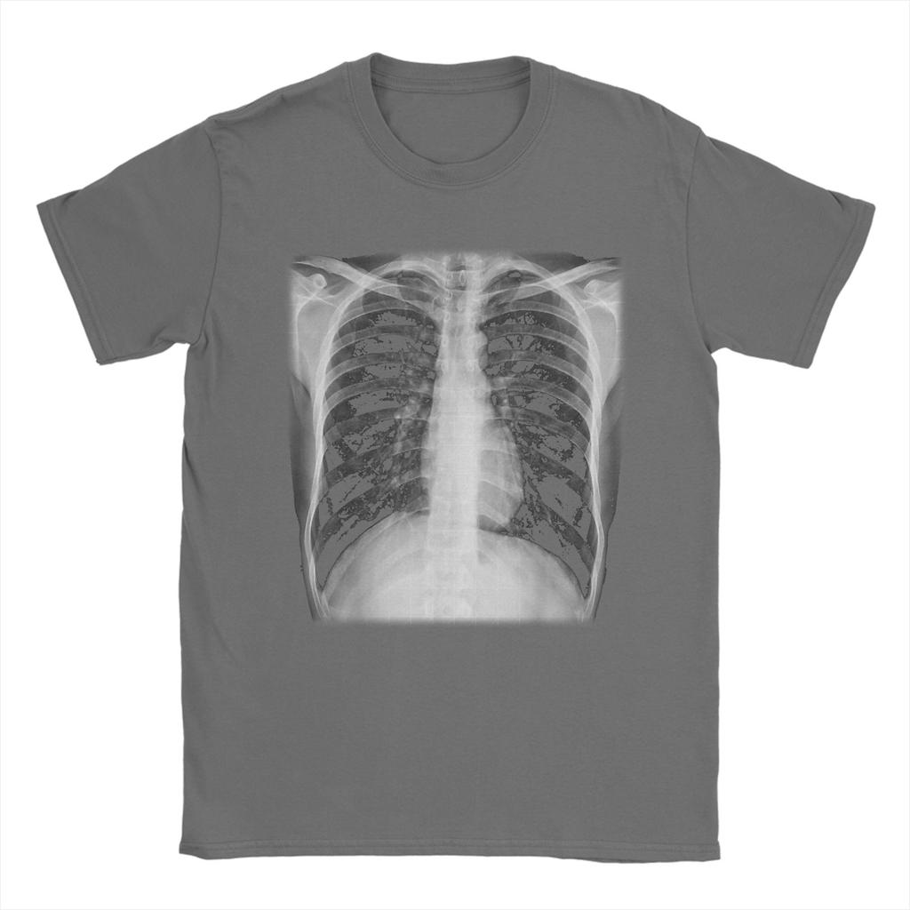 Skelett Brustkorb Röntgen Herren T-Shirts Lässige T-Shirts Kurzarm O-Ausschnitt T-Shirt Baumwolle Große Größen Oberteile