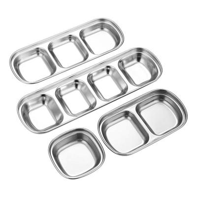 304 Stainless Steel Korean Multi-Compartment Dipping Dish