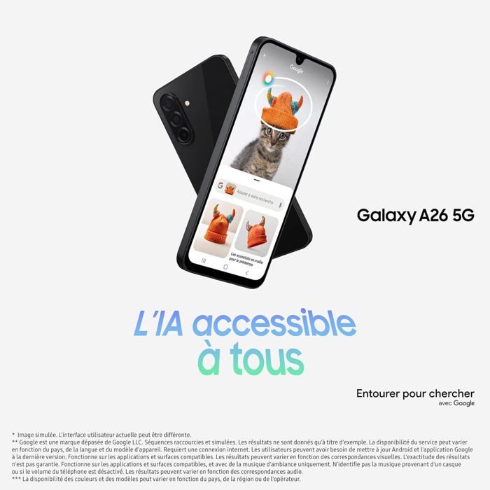 SAMSUNG Galaxy A26 5G Smartphone 8 Go + 256 Go Blanc