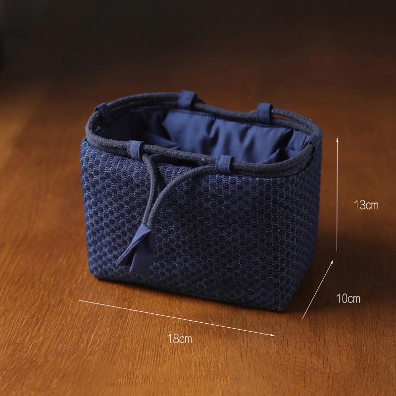 Teetassen-Tasche Tragbare Reise-Teegeschirr-Aufbewahrungstasche Teekannen Vier oder Sechs Tassen Große Stofftasche Outdoor-Organizer Denim-Organizer