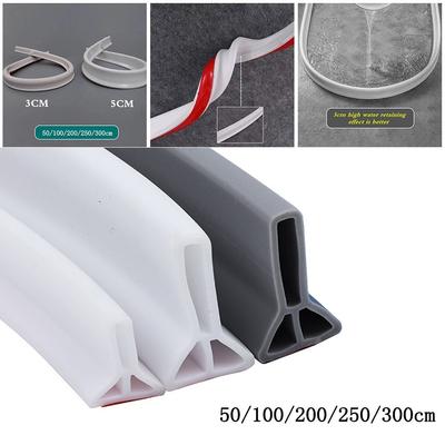 Waterproof Rubber Shower Barrier Strip Keeps Water Contained 50 300cm Length