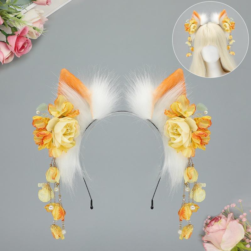Olita Chinese Female Fox Ear Wolf Ear Headband Comic Show Antique Hanfu Cos Props Hanfu Female Fox Ear Beast Ear Kc