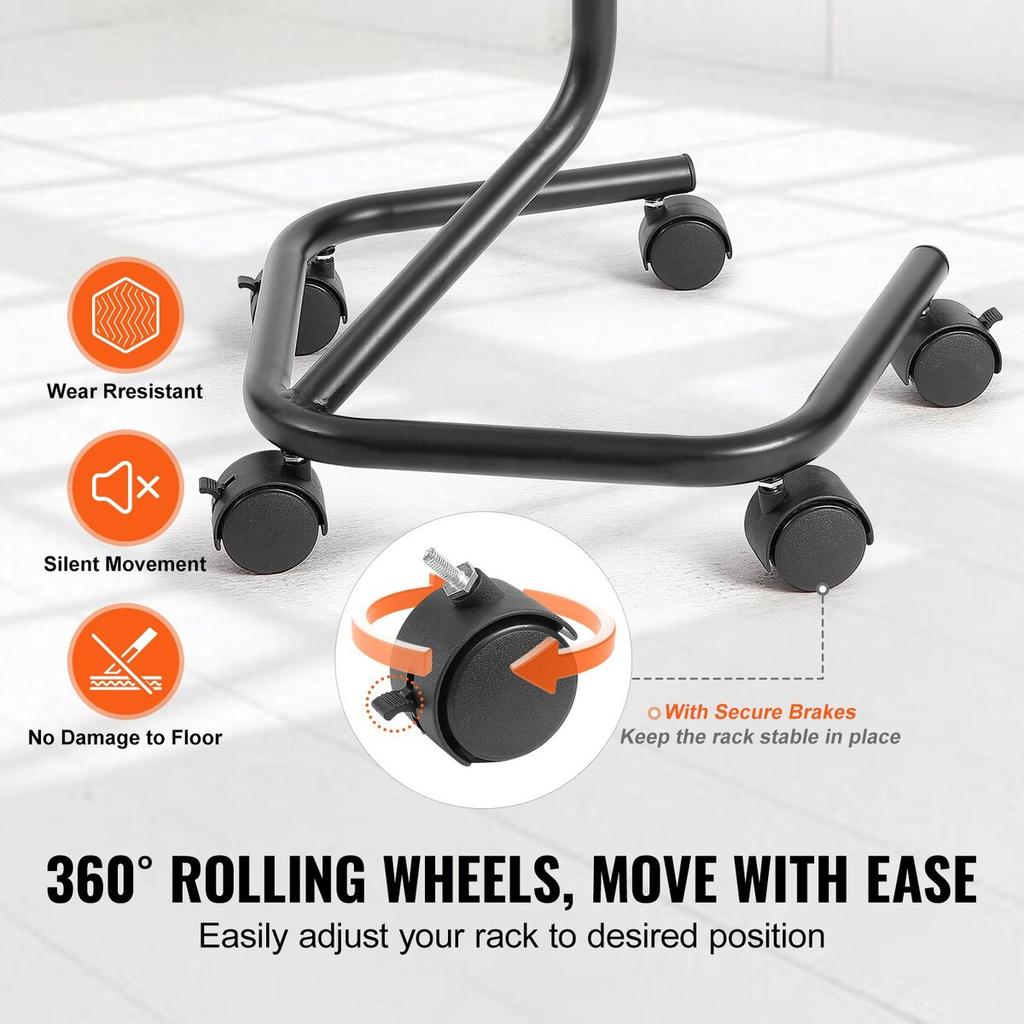 Brochure Display Rack 32-Pocket Rotating Literature Display Stand 5 Wheels