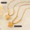 Korean Trendy Love Heart Snake Bone Chain Women's Non-Fading Versatile Peach Heart Pendant Necklace