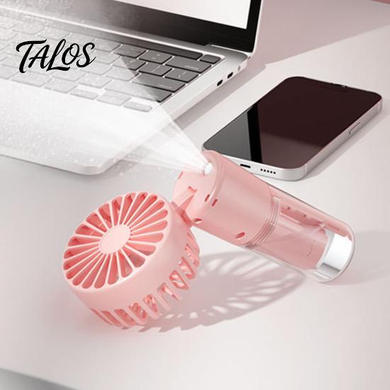 Talos Portable Handheld Misting Fan, 4 Speed Rechargeable Personal Mist Small Summer Cooling Fan with Water Spray for Travel Home Office