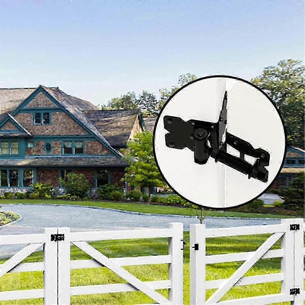Heavy Duty Self Closing Gate Hinges for Wooden Fences Gates, 90 Degree Adjustable Gate Door Hinges Hardware Kit 2 Pack
