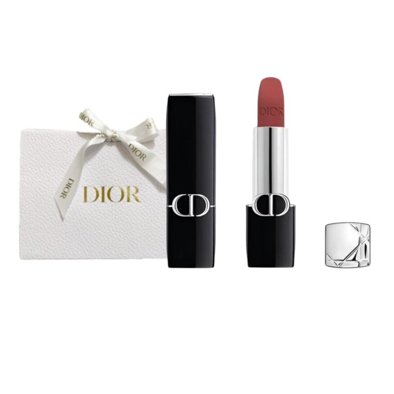 DIOR Губная помада Velvet Mist 688 Rose Silk Розово-коричневый синий