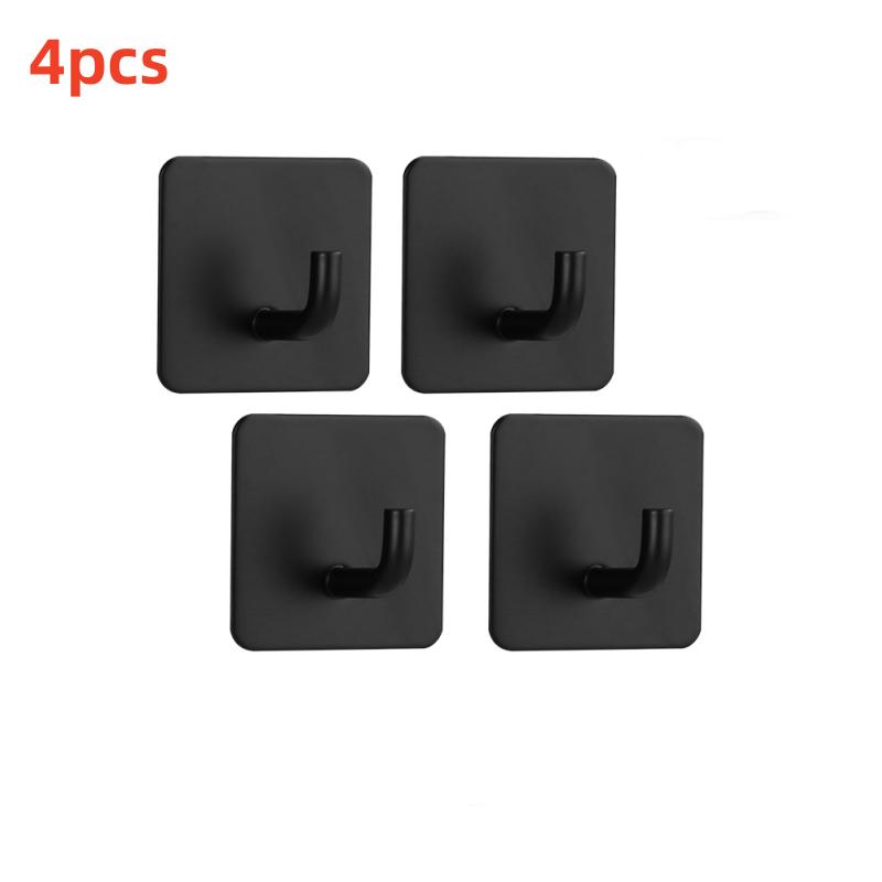 Punch-Free Wall Hooks Adhesive Towel Hanger Door Cloth Coat Holder Bathroom Kitchen Hardware Rack Bag Hook Organizer For Hanging