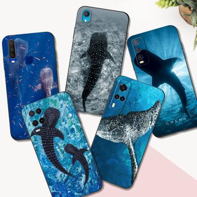 Black Tpu Case For Vivo Y21 Y51A 2021 Y21S Y33S Y51 2020 Y51S Y53s 4G Y72 5G Back Cover Whale Shark