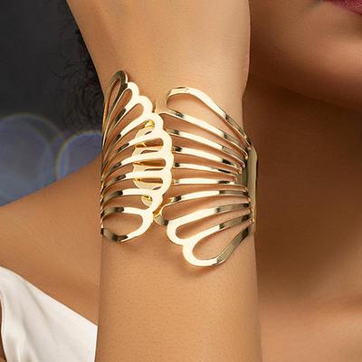 Bracciale Decorativo Geometrico Trendy Vuoto per l'Usura Quotidiana a Pila da Donna