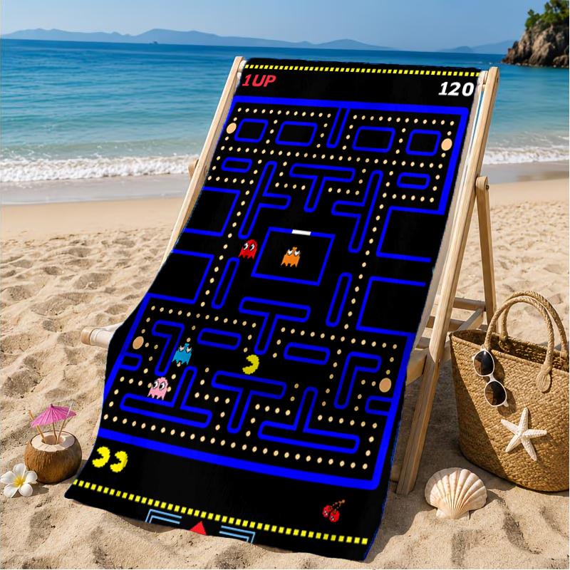 Pac game Adventure Beach Towel, Microfiber Beach Towel, Perfect For Pool, Beach, Travel, Home Decor Beach Party Fan gifts