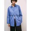 Spring New Women's Clothing Minimalist Trench Coat Fabric Loose Lapel Long Sleeves Poplin Shirt Tops 8946202