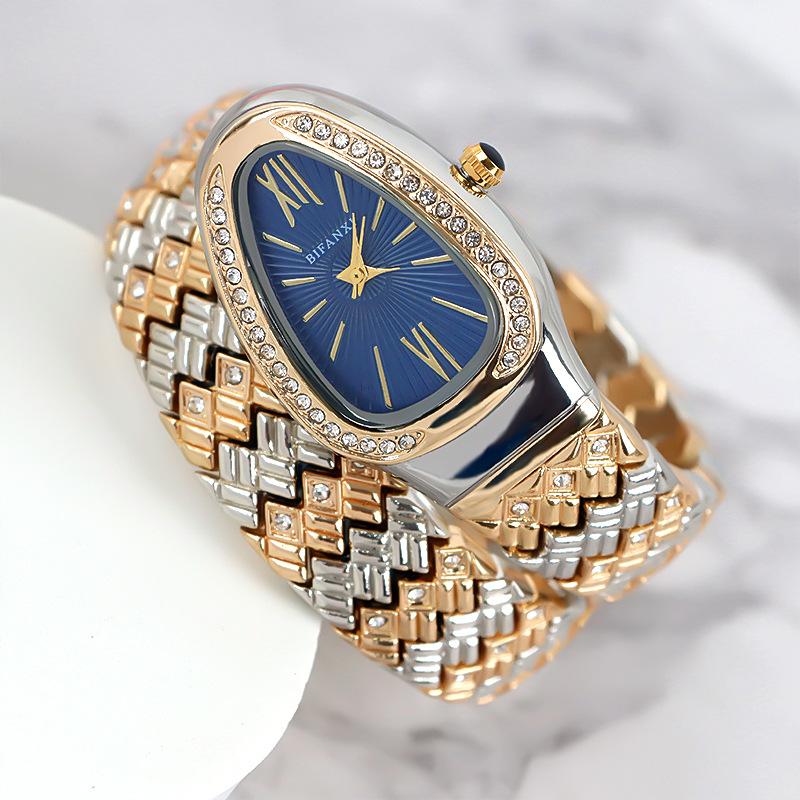 Serpentine with Grain Bracelet Watch Wound Three-pin Quartz Watch Small Dial with Diamonds Light Luxury Niche Temperament Women's Watch