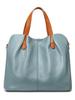 Sac cabas mère-fille de luxe en cuir véritable bicolore: Sac à bandoulière grande capacité pour femmes