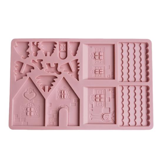 Julekakeform Non-stick Lett å rengjøre DIY Silikon Juletømmerkakeform