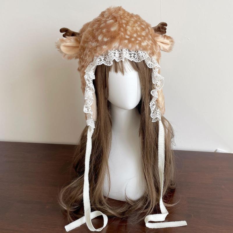 Mori meisjes Japanse meisjes verkleden pluche simulatie schattig kant hert tonen klein gezicht verdikt warm oorbescherming