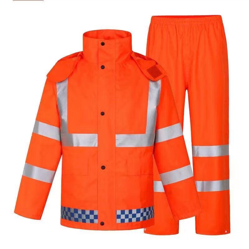 Xihe Kids Reflective Fluorescent Orange Split Rain Suit