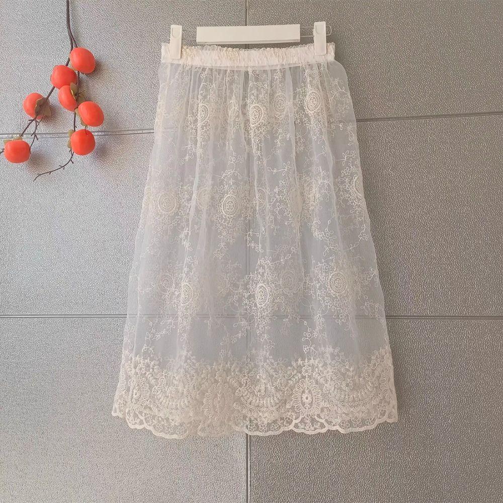Sweet Lace Underskirt Slips Long Mesh Underskirt Slips Dress Elegant Lining Petticoat Women  Girls