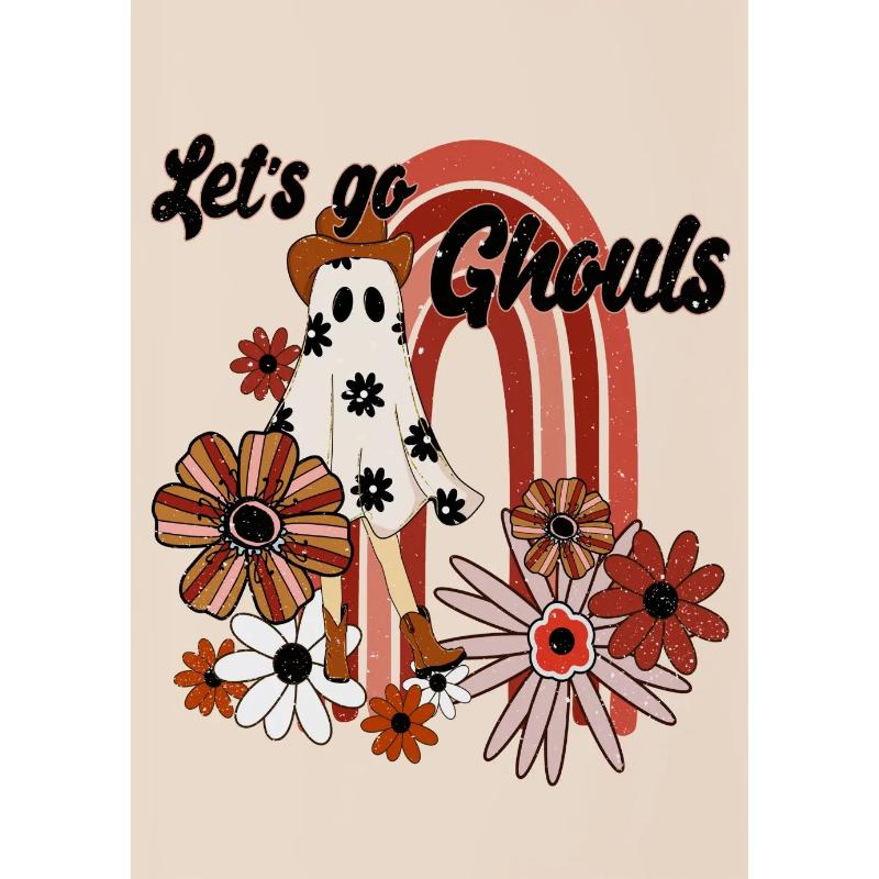 

Винтажный мультяшный призрак Хэллоуин Осень Настенное искусство Картина Ретро Осень Хэллоуин Постер Принт Холст Картина для Комнаты Домашний Декор 21*30cm No Frame