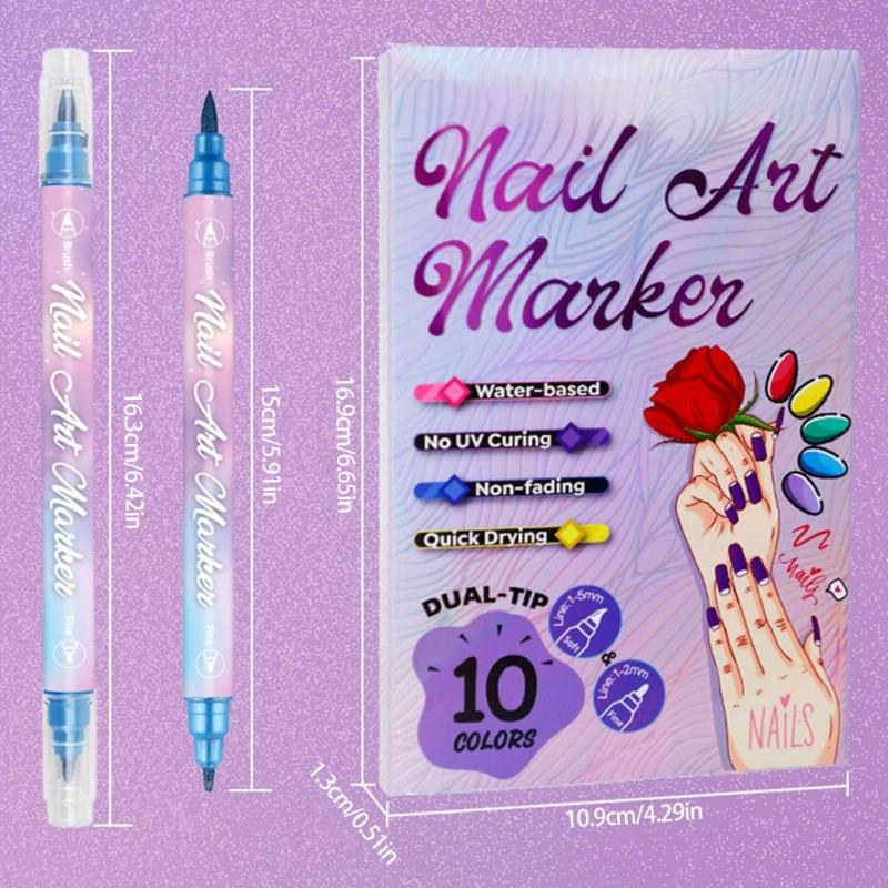 10 Stück Professionelle Feine Pinsel für Nagelmalerei für Experte Nagelkunst und Glatte Anwendung