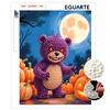 Pearl Painting DIY Kit Frameless Purple Bear Pumpkin Night Pattern Shiny Bead Art Canvas Creative Wall Decor Home Holiday Gift