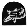 Star Knitted Letter Beanies Y2K Ins Skullies Punk Pullover Hats  Outdoor