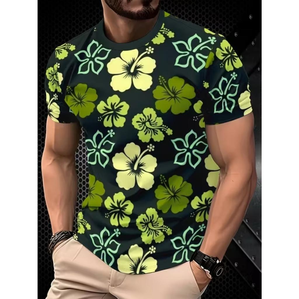 Neues Sommer-Herrenmode-T-Shirt Persönlichkeit Retro-Muster Bedrucktes Herren-T-Shirt Top