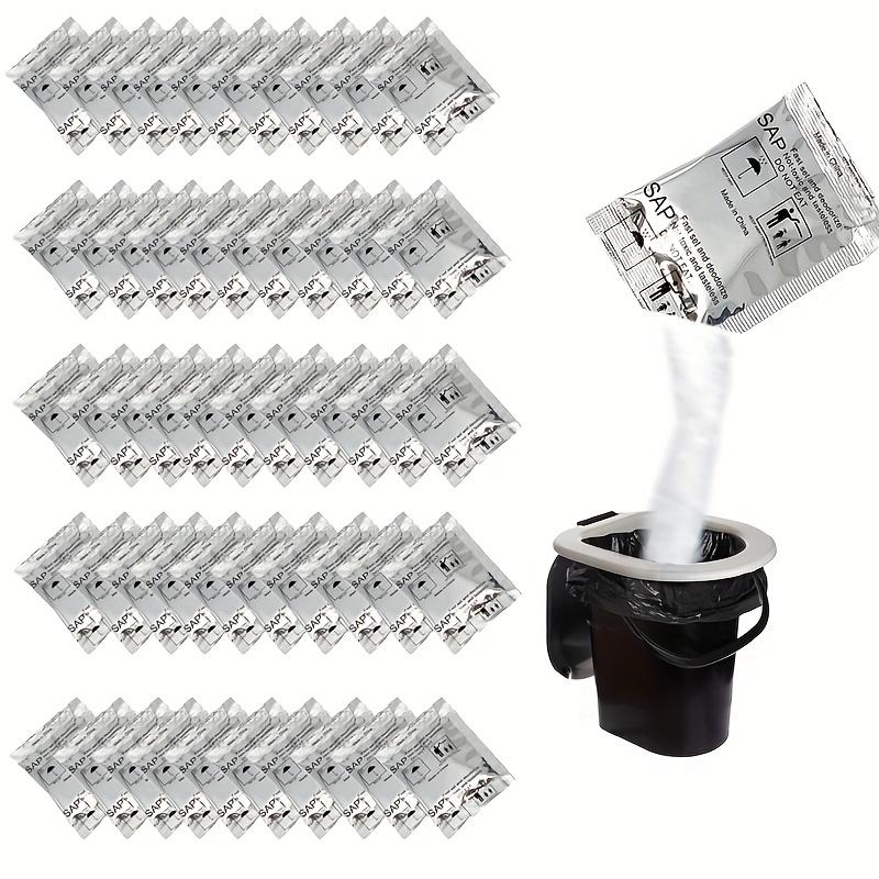 55pcs Portable Toilet Gel Packets for Outdoor Camping - Absorbent, Odor-Seal & Portable - Perfect for Hiking, Camping, and Outdoor Adventures