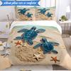 3PCS Ocean Love Turtles Bedding Set,Including 1pc Duvet Cover And 2pcs Pillowcases Perfect for Bedroom, Dormitory, Fan Christmas Gift