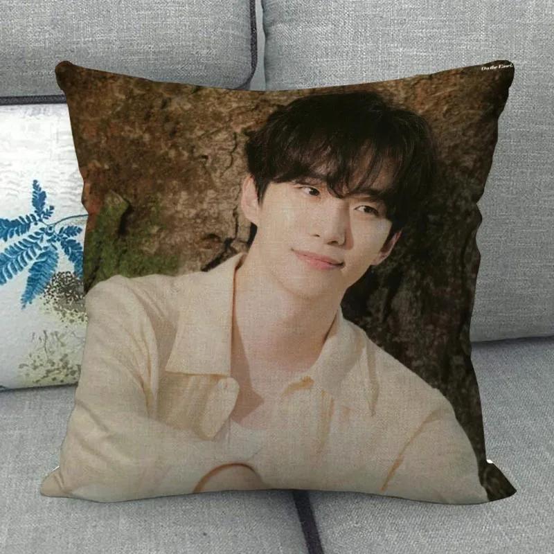Kpop Lee Junho Pillowcase High Quality Home Textile Cotton Linen Fabric 45x45cm One Side Decoration Pillow Cover New WJY10.16