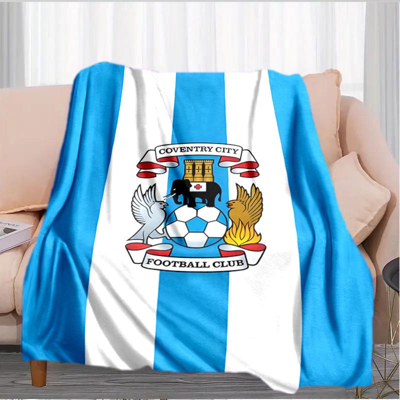 Coven-try Football Club Crest Printed Throws Blanket Soft Flannel Blankets for Couch Bed Gifts for Men Women Picnic blanket Christmas gifts
