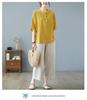 Chic 2025 Summer Linen Top & Shorts Set for Middle-Aged Women - Plus Size, Solid Color, Casual Short Sleeve